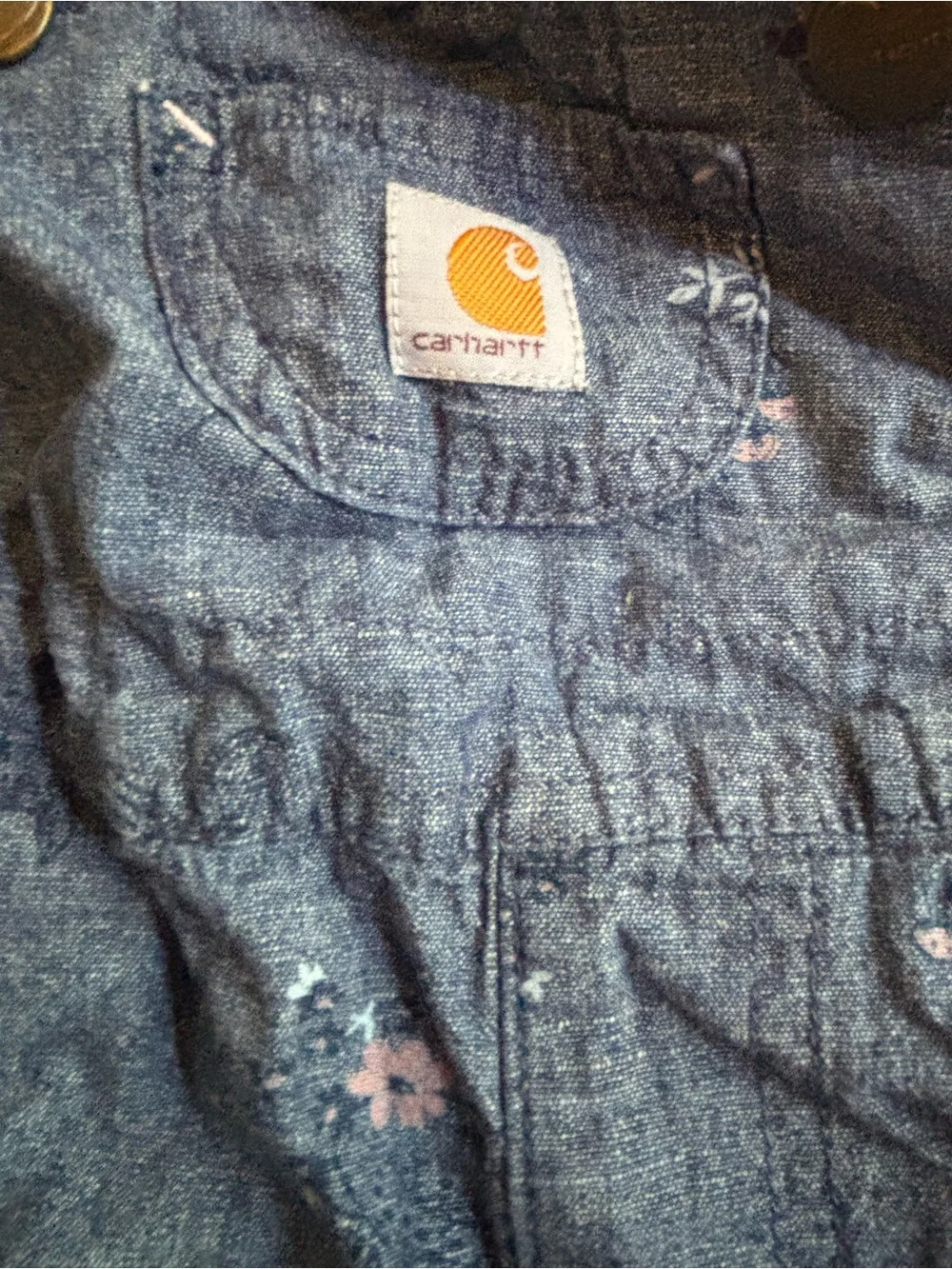 Carhartt floral print bib overalls size 9 months